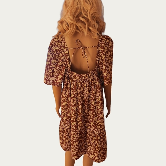 Abercrombie & Fitch Floral Mini Dress - Red and White - Picture 5 of 7